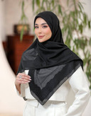 روسری مشکی نخی ژاکارد وارداتی قواره 100