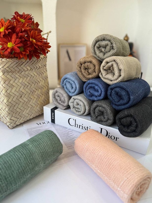 شال کنفی حصیری لمه دار فیورنزا