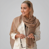 شال زنانه حریر حاشیه پولک دوزی