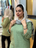 شال کنفی دور ریش طیف کرم و قهوه ای